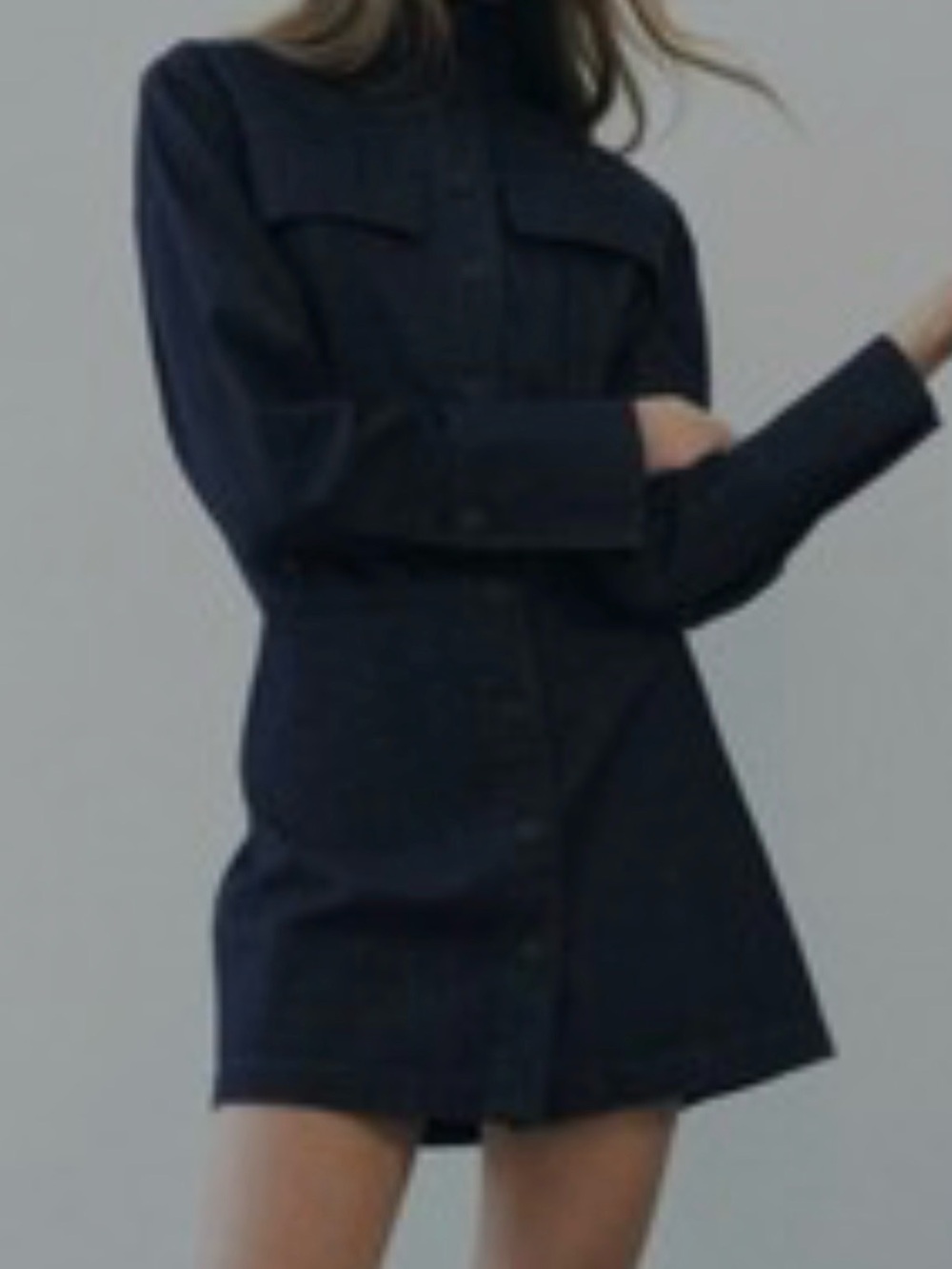 Zara Dark Wash Blue Denim Mini Dress Size S NWT
